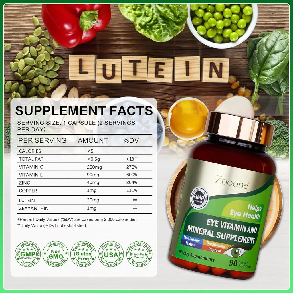 👁️ ZOOONE vitaminas para Ojos Saludables – 100% Originales e Importadas
