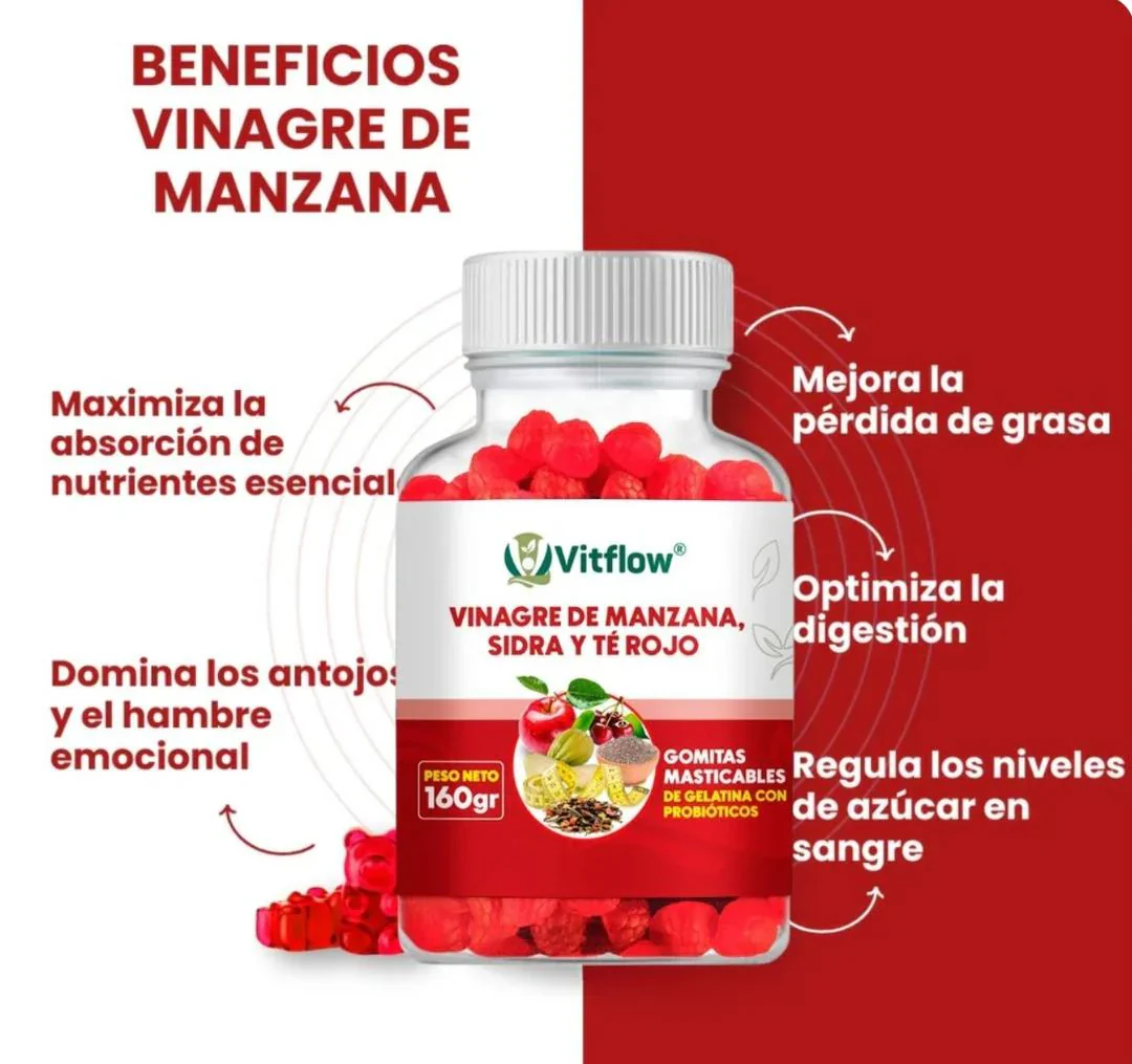 Gomitas De Vinagre De Manzana Y Te Rojo